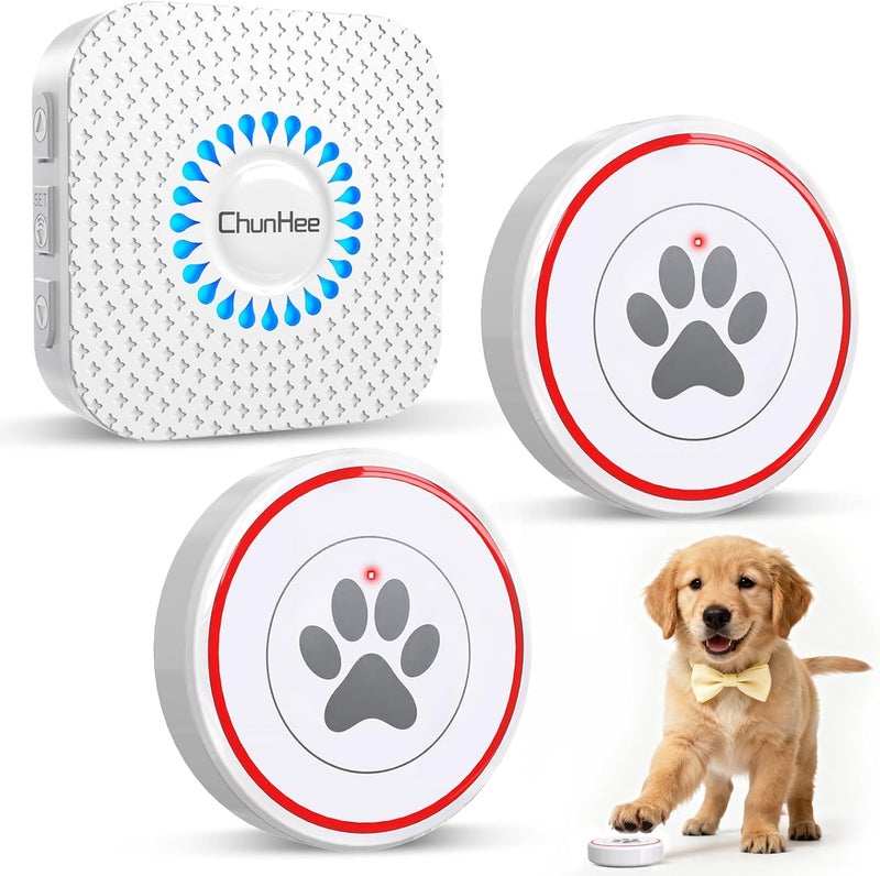 ChunHee Dog Door Bell for Potty Training – Wireless Doggie Doorbell to Go Outside, 1.6in Touch Surface, Easy for Puppy & Adult Dogs, IP55 Waterproof, 500FT Range, 55 Ringtones, Adjustable Volume - Image 1